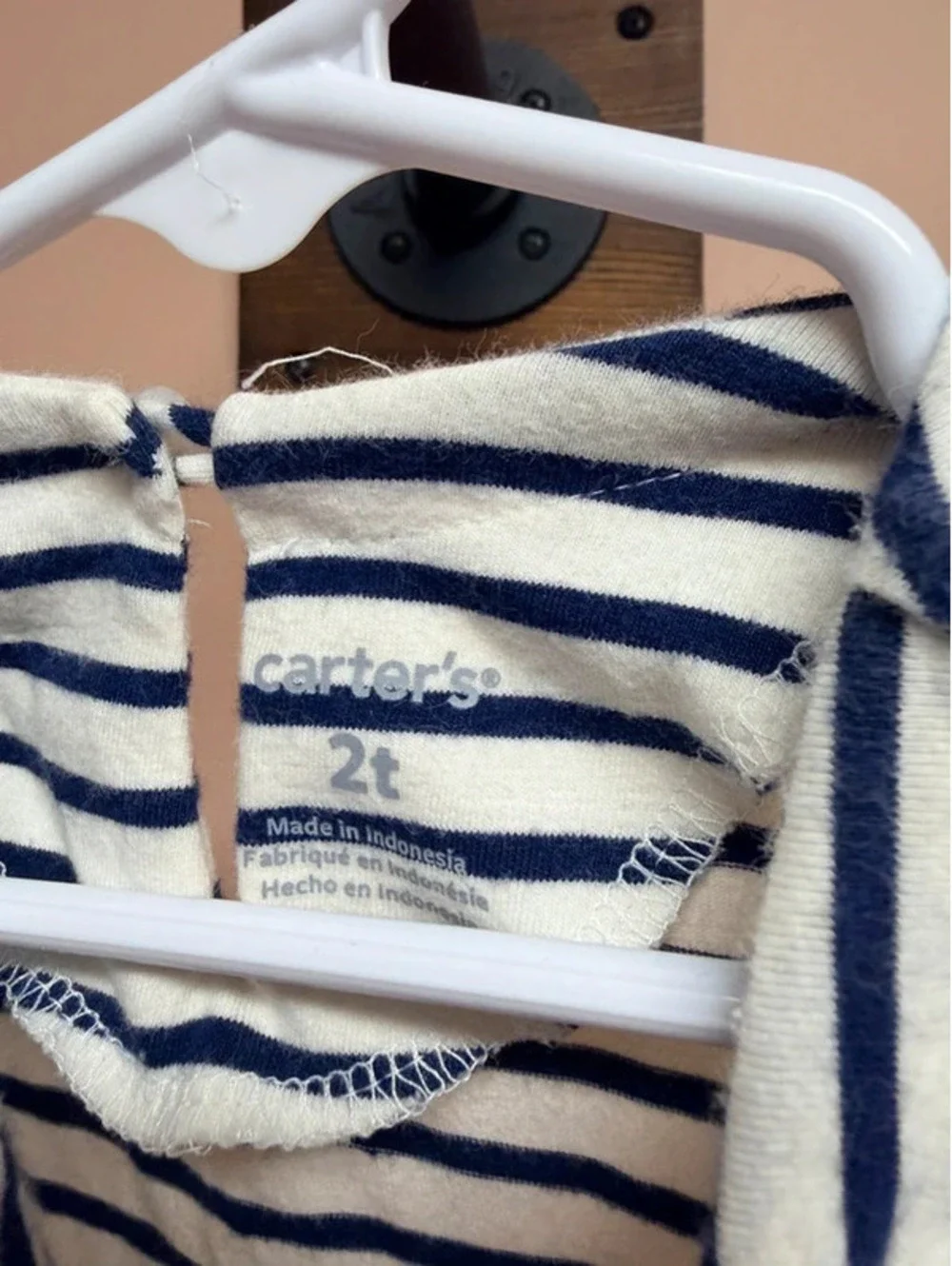 Carter's girls' blue and white striped sleeveless jersey tank dress